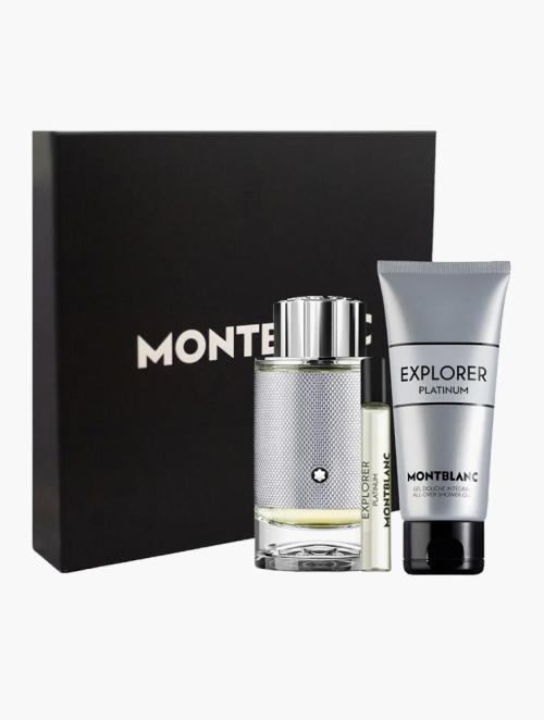 Mont Blanc Explorer Platinum Gift Set 100ml Edp, 7.5ml Travel Spray & 100ml Shower Gel