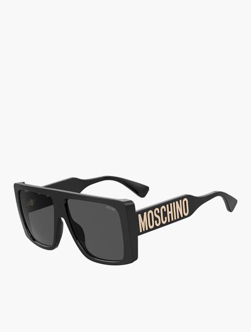 Moschino Grey & Black Rectangular Sunglasses