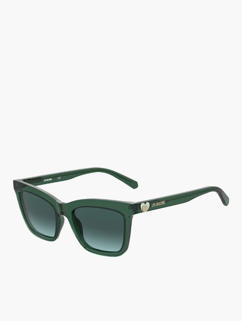 Moschino Love Green Rectangular Sunglasses