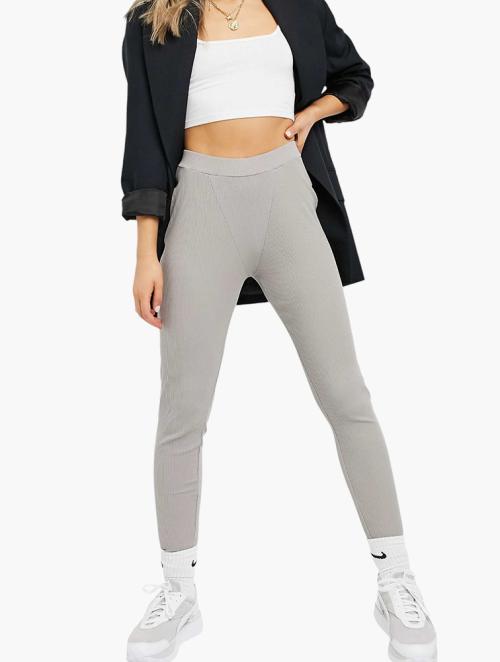 NA-KD Grey Elasticated Slim Leggings