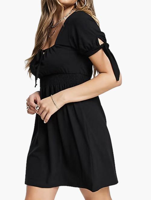 NA-KD Black Pamela Ruched Mini Dress