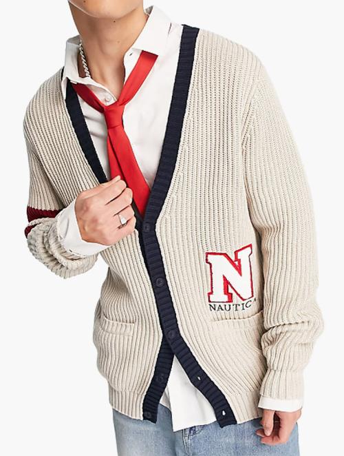 Nautica Competition Beige Lincoln Regular Fit Cardigan