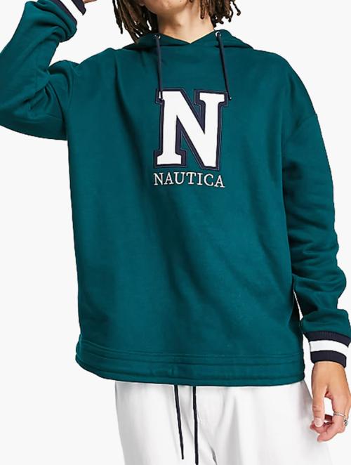 Nautica Competition Green Logo Print Hoodie