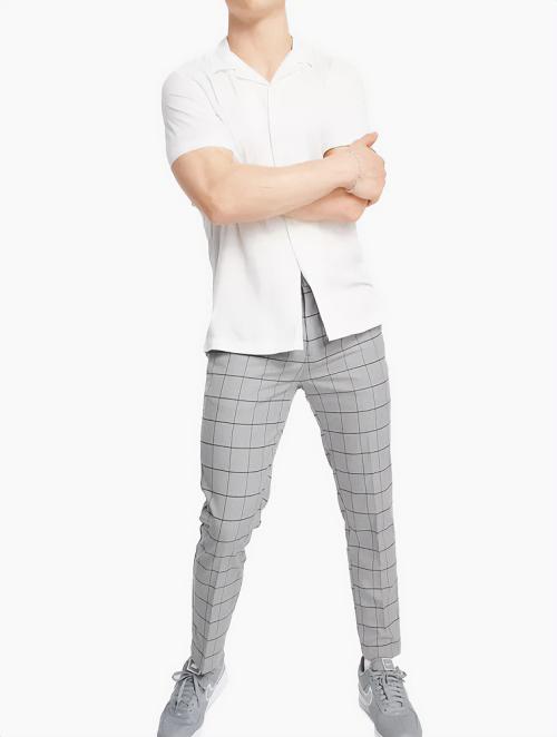 New Look Grey Check Print Skinny Pants