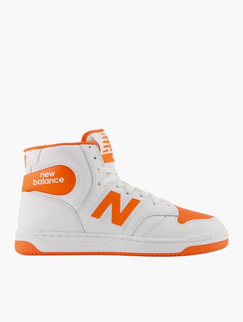 New Balance White With Poppy 480 Unisex High Top Sneaker 