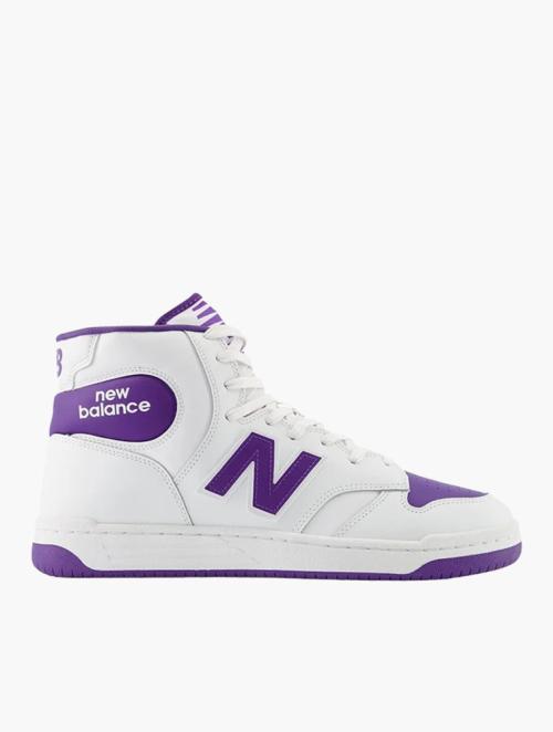 New Balance White & Prism Purple 480 Unisex High Top Sneakers