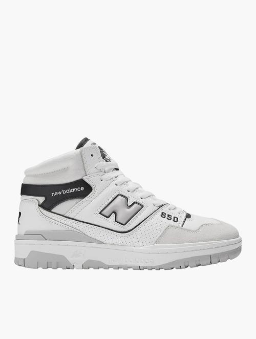 New Balance White & Black 650 High Top Sneakers