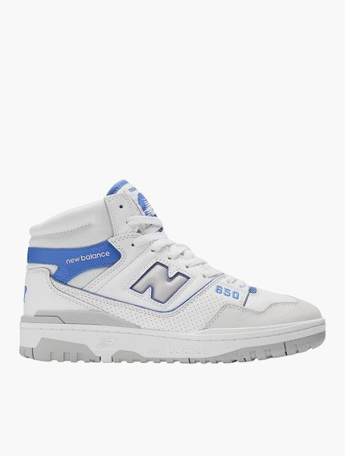 New Balance White With Marine Blue 650 High Top Sneakers 