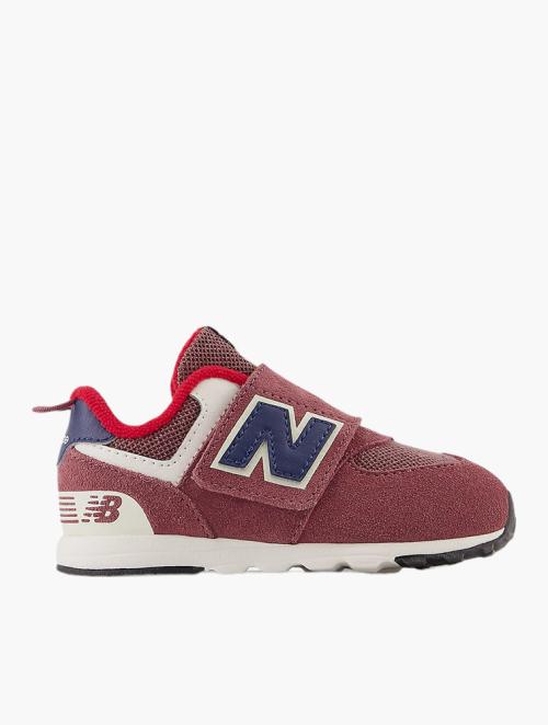 New Balance Toddlers Burgundy & Navy 574 New-B Hook & Loop Sneakers