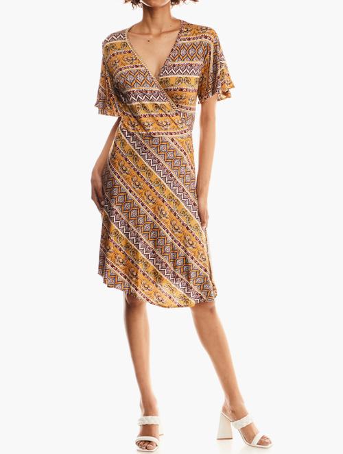 Nomad Mustard Pattern Dress