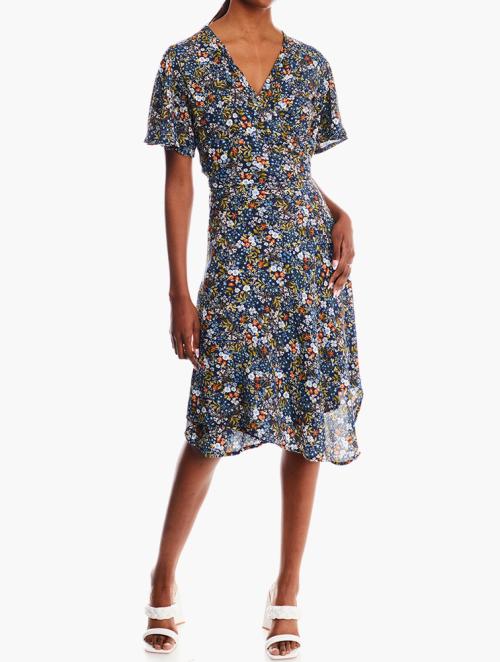 Nomad Navy Multi Ditsy Floral Dress