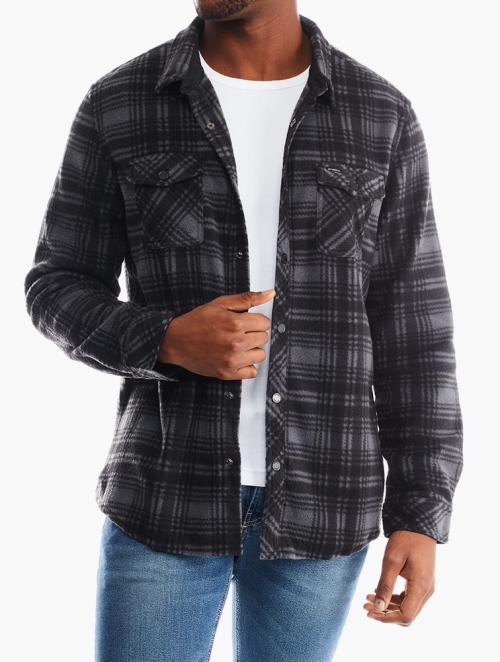 O'Neill Black Glacier Plaid Superfleece Flannel Shirt