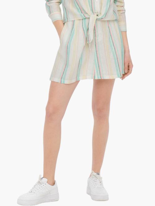 ONLY Ohio Highwaist Stripe Skater Skirt - Cloud Dancer