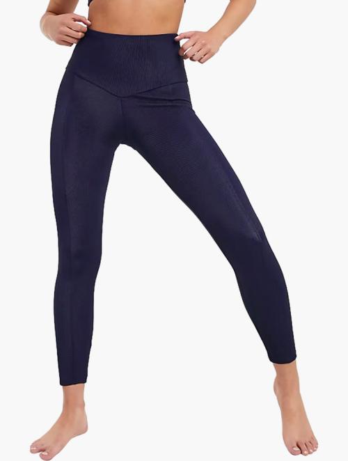 ONZIE Navy Blue High Waisted Ribbed Leggings 