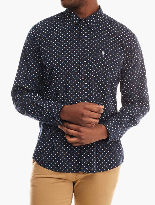 Original Penguin Deep Saphore Long Sleeve Aop Shirt