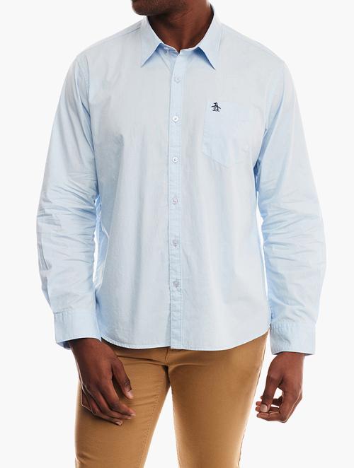 Original Penguin Blue Long Sleeve Button Down Shirt