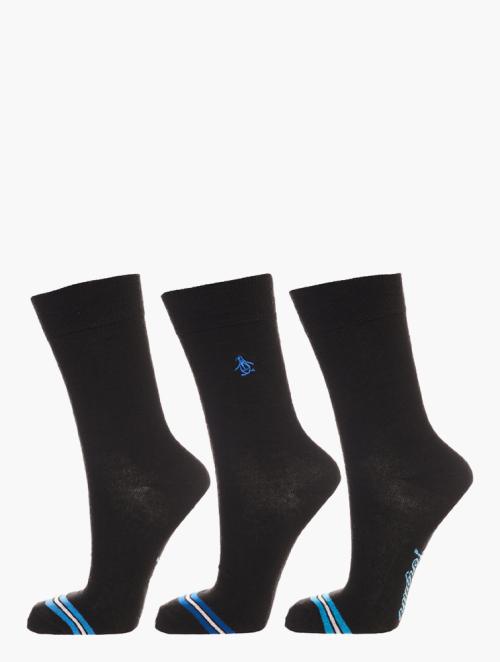 Original Penguin Black Pack Sensitive Stripe Socks