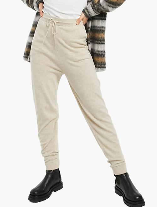 & Other Stories Beige Melange Wool Blend Sweatpants