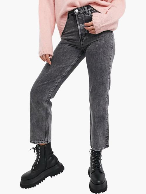 & Other Stories Grey Cotton Straight Cropped Jeans