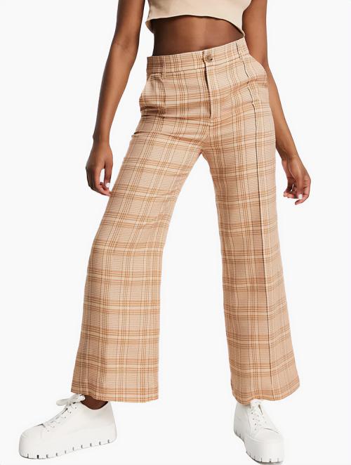 & Other Stories Neutral Check Print High Waist Pants