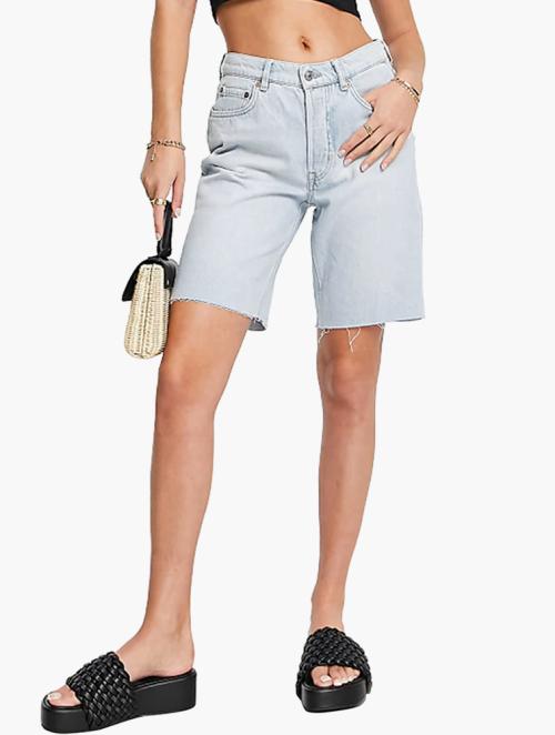 & Other Stories Oakman Blue Low Waist Long Line Shorts