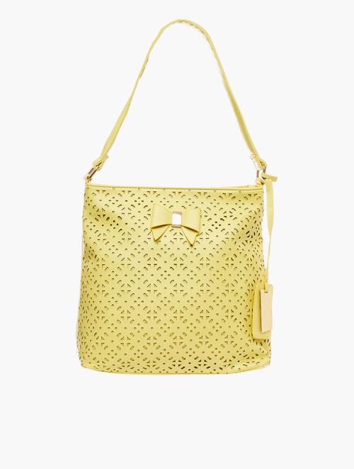 Pierre Cardin Yellow Cassandra Cut-Out Bucket Handbag