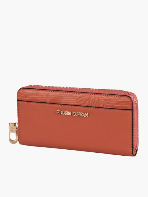 Pierre Cardin Orange Pierre Cardin Londi Textured Trim Zip Around Purse