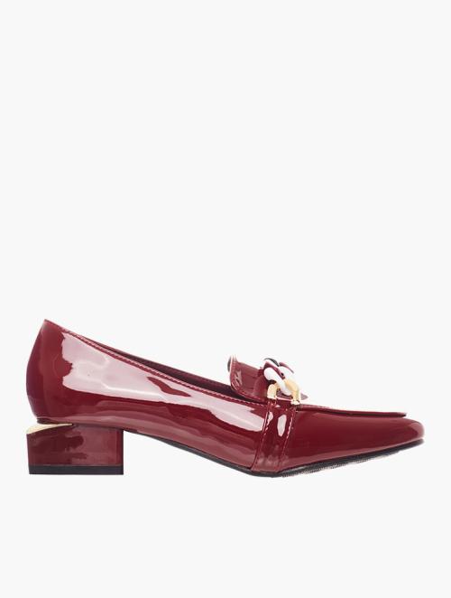 Pierre Cardin Burgundy Square Toe Loafers