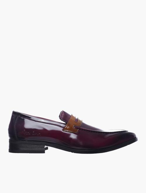 Pierre Cardin Burgundy Slip On Formal Shoes