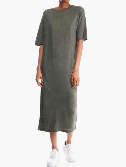 Polo Womens Linen Ss Knit Dress