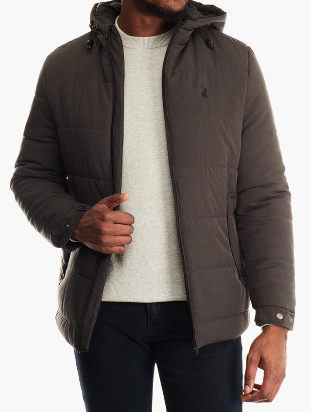 Polo Charcoal Hooded Puffer Jacket