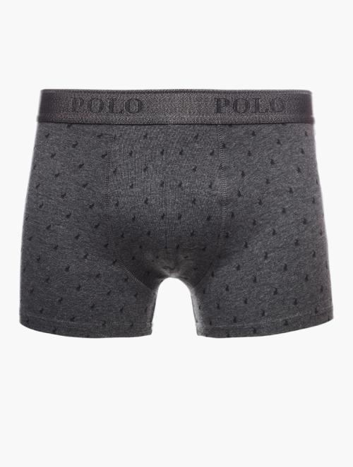 Polo Charcoal Allover Printed Pony Knit Boxer