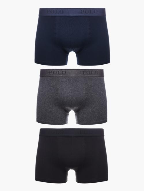 Polo Charcoal Basic Knit Boxer Briefs 3 Pack