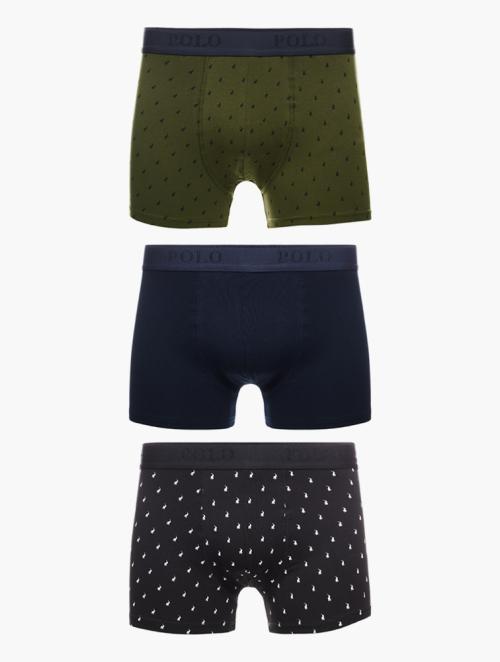 Polo Navy Multi Boxers 3 Pack