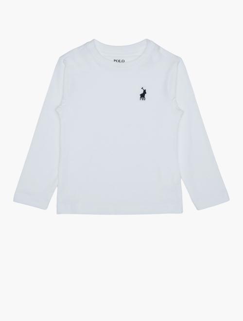 Polo White Crew Neck Long Sleeve Tee