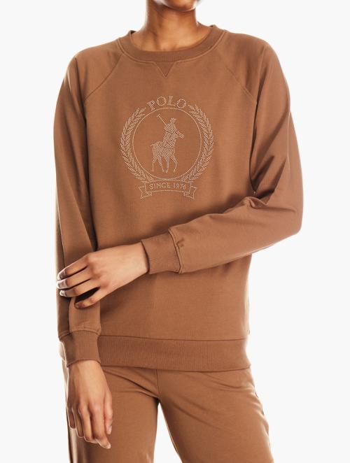 Polo Camel Nailhead Long Sleeve Sweater