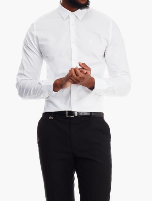Polo White Textured Long Sleeve Shirt