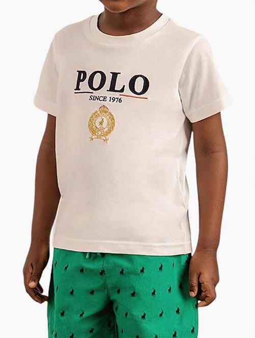 Polo White Logan Crested Tee