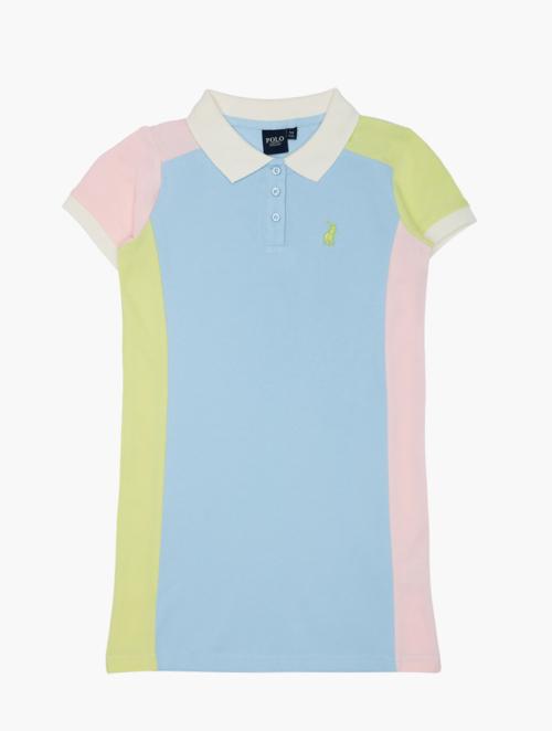 Polo Light Blue Girls Sarah Colour Blocked Golfer Dress