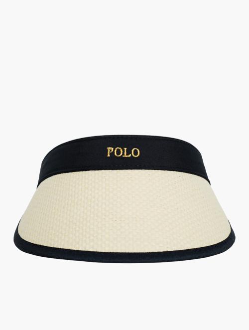 Polo Stone Embroidered Straw Visor Hat