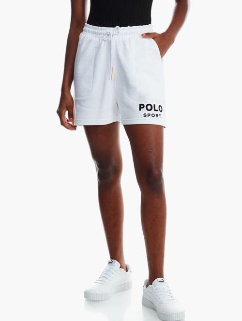 Polo White Ellie Drawstring Shorts