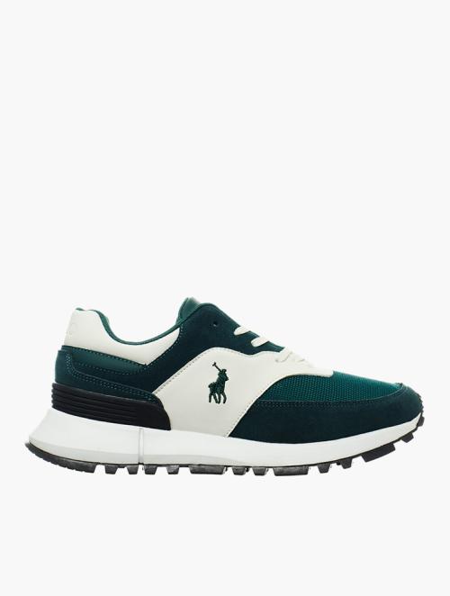 Polo Olive Panelled Runner Lace Up Sneakers