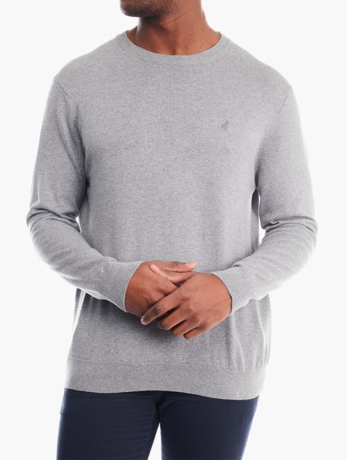 Polo Grey Melange Long Sleeve Essential Crew Neck Knitwear
