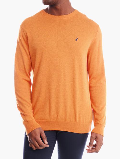 Polo Orange Long Sleeve Essential Crew Neck Knitwear