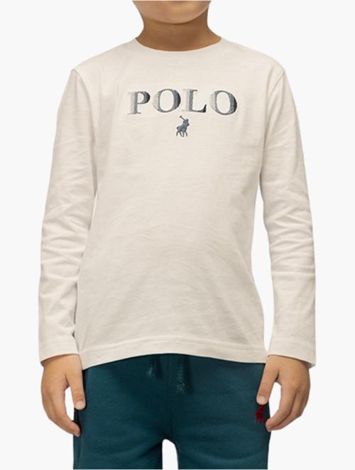 Polo White Boys Jackson Long Sleeve Tee