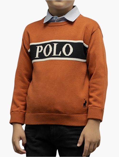 Polo Rust Boys Sebastian Long Sleeve Knitted Pullover