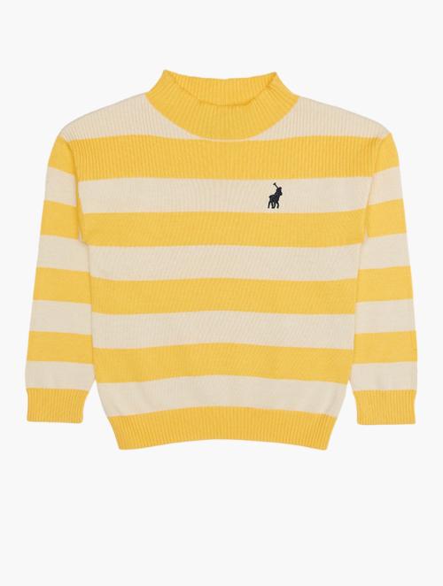 Polo Yellow Striped Girls Cara Knitted Pullover