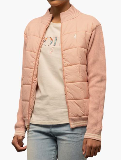 Polo Pink Girls Ava Knitted Zip Thru Jacket