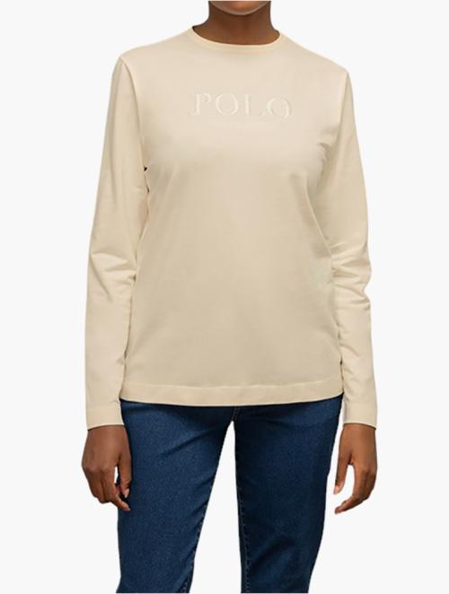 Polo Ecru Zyanda Long Sleeve Logo T-Shirt