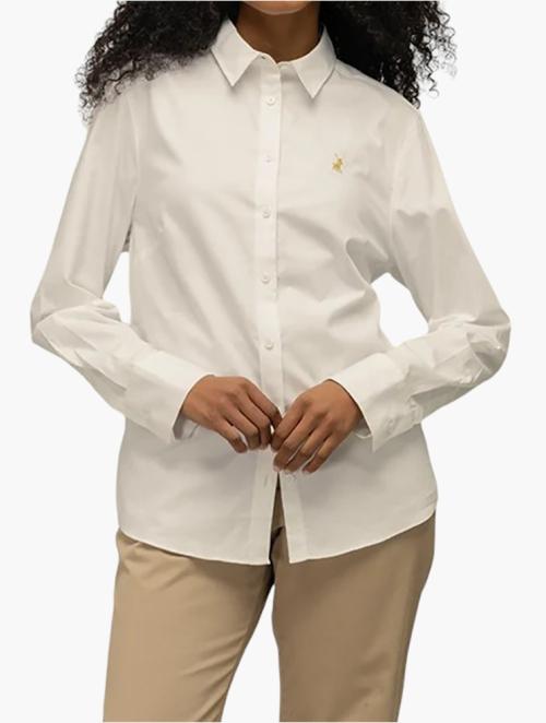 Polo White Giselle Long Sleeve Oxford Shirt